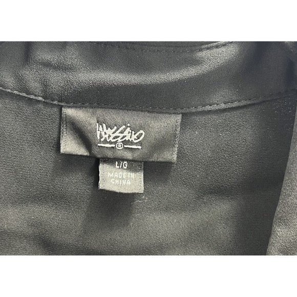Mossimo Women's Shirt Size L Color Black Casual Button Up - Picture 6 of 14